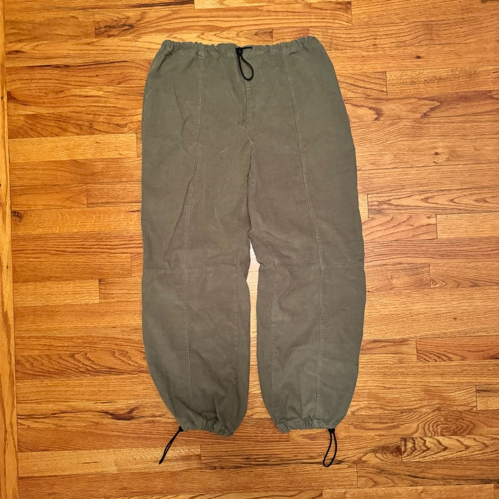 Corduroy Drawstring Baggy Pants